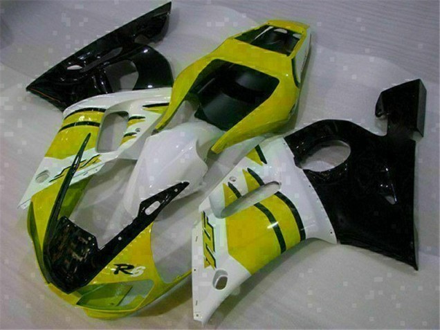 1998-2002 Yellow White Yamaha YZF R6 Motorcycle Fairings Kits UK 1998-2002 Yellow White Yamaha YZF R6 Motorcycle Fairings Kits UK