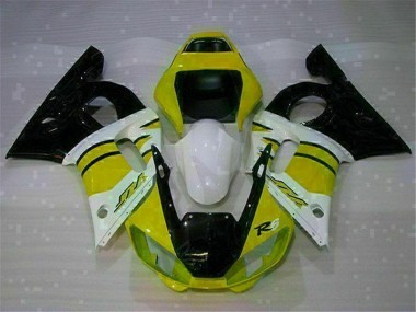 1998-2002 Yellow White Yamaha YZF R6 Motorcycle Fairings Kits UK