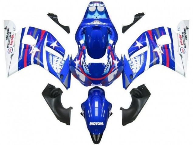 1998-2002 Blue White Star Fiat Yamaha YZF R6 Motorcyle Fairings UK 1998-2002 Blue White Star Fiat Yamaha YZF R6 Motorcyle Fairings UK