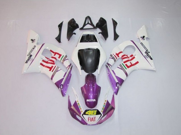 1998-2002 White Purple Fiat 46 Yamaha YZF R6 Motor Fairings UK 1998-2002 White Purple Fiat 46 Yamaha YZF R6 Motor Fairings UK