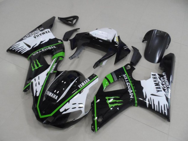2000-2001 Black White Green Monster Yamaha YZF R1 Motorbike Fairing UK 2000-2001 Black White Green Monster Yamaha YZF R1 Motorbike Fairing UK