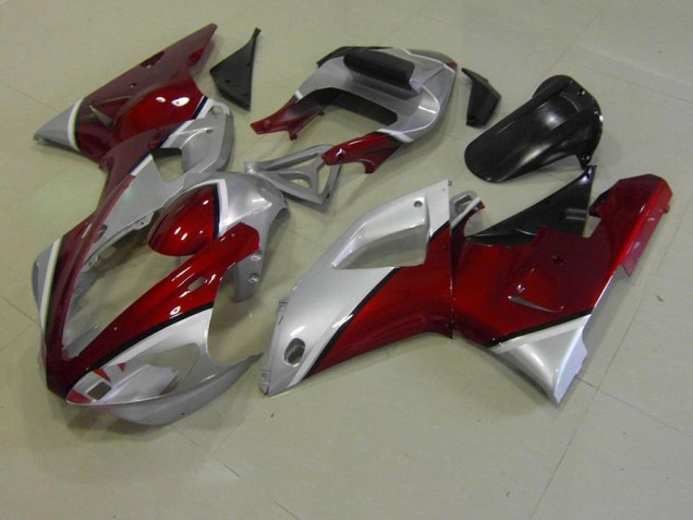 2000-2001 Red and Silver Yamaha YZF R1 Replacement Motorcycle Fairings UK 2000-2001 Red and Silver Yamaha YZF R1 Replacement Motorcycle Fairings UK