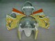 2000-2002 White Yellow Flame Kawasaki ZX6R Bike Fairings UK 2000-2002 White Yellow Flame Kawasaki ZX6R Bike Fairings UK