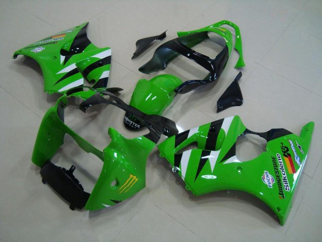 2000-2002 Green Black Kawasaki ZX6R Motor Fairings UK 2000-2002 Green Black Kawasaki ZX6R Motor Fairings UK