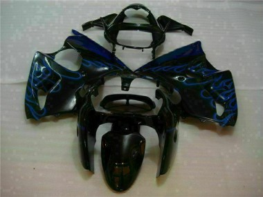 2000-2002 Black with Blue Flame Kawasaki ZX6R Motorbike Fairings UK