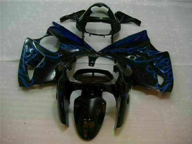 2000-2002 Black with Blue Flame Kawasaki ZX6R Motorbike Fairings UK 2000-2002 Black with Blue Flame Kawasaki ZX6R Motorbike Fairings UK