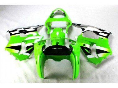 2000-2002 Green Black White Kawasaki ZX6R Bike Fairings UK