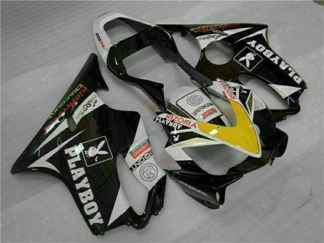 2001-2003 Yellow Silver Black Playboy Honda CBR600 F4i Motorcycle Fairing Kit UK 2001-2003 Yellow Silver Black Playboy Honda CBR600 F4i Motorcycle Fairing Kit UK