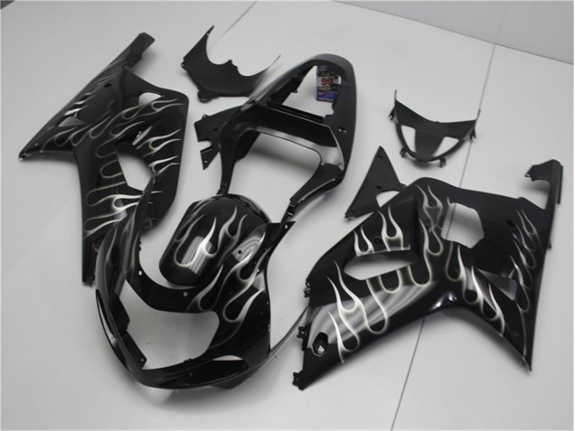 2001-2003 Black White Flame Suzuki GSXR 600/750 Motorcycle Fairing Kits UK 2001-2003 Black White Flame Suzuki GSXR 600/750 Motorcycle Fairing Kits UK