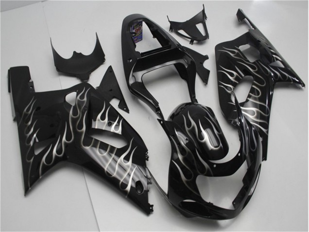 2001-2003 Black White Flame Suzuki GSXR 600/750 Motorcycle Fairing Kits UK 2001-2003 Black White Flame Suzuki GSXR 600/750 Motorcycle Fairing Kits UK