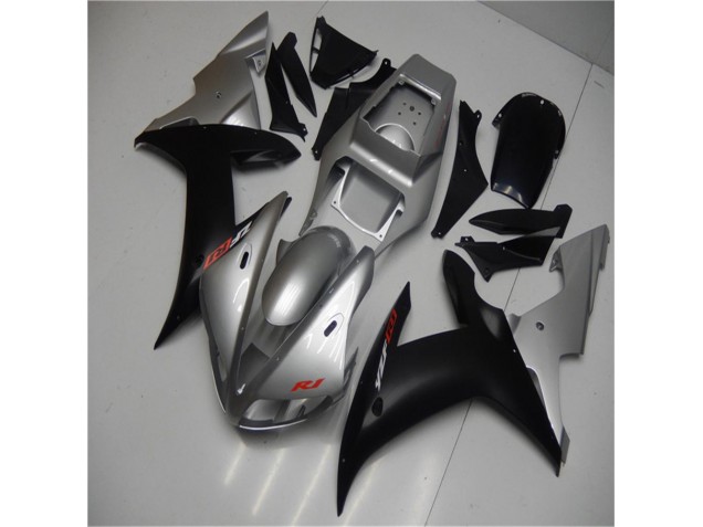 2002-2003 Silver Black Yamaha YZF R1 Motorbike Fairings UK 2002-2003 Silver Black Yamaha YZF R1 Motorbike Fairings UK