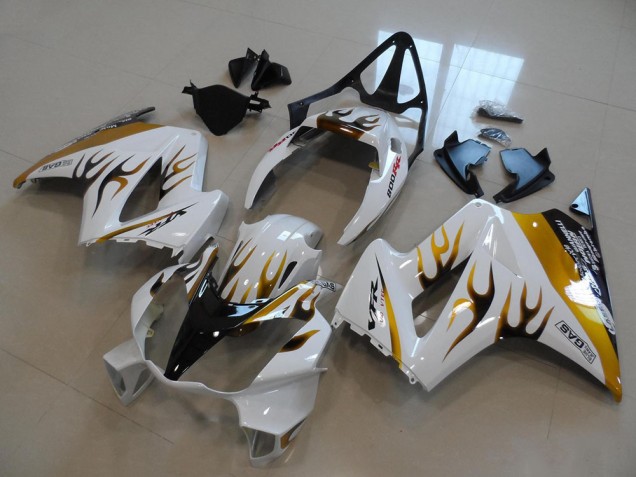 2002-2013 White Gold Black Flame Honda VFR800 Bike Fairings UK