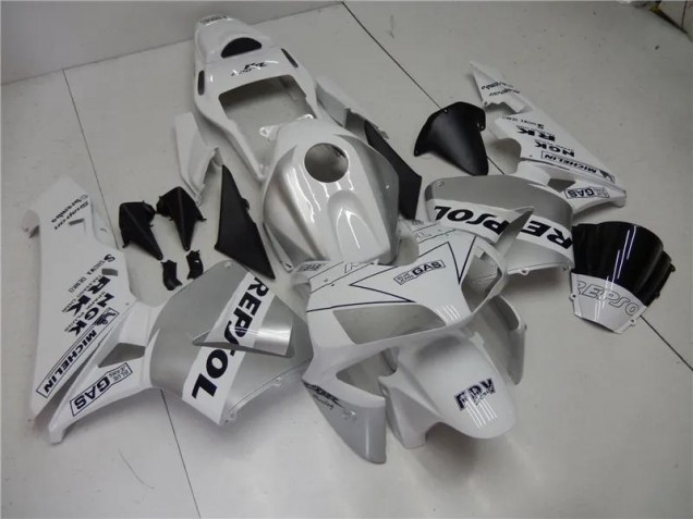 2003-2004 Silver White Black Repsol Honda CBR600RR Motorcycle Fairings Kit UK 2003-2004 Silver White Black Repsol Honda CBR600RR Motorcycle Fairings Kit UK