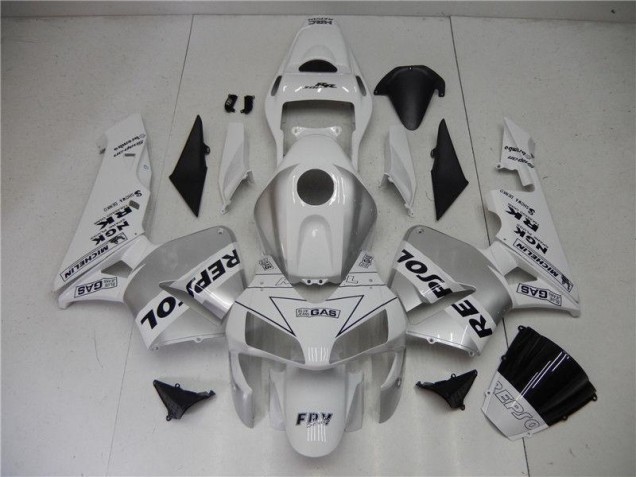 2003-2004 Silver White Black Repsol Honda CBR600RR Motorcycle Fairings Kit UK 2003-2004 Silver White Black Repsol Honda CBR600RR Motorcycle Fairings Kit UK