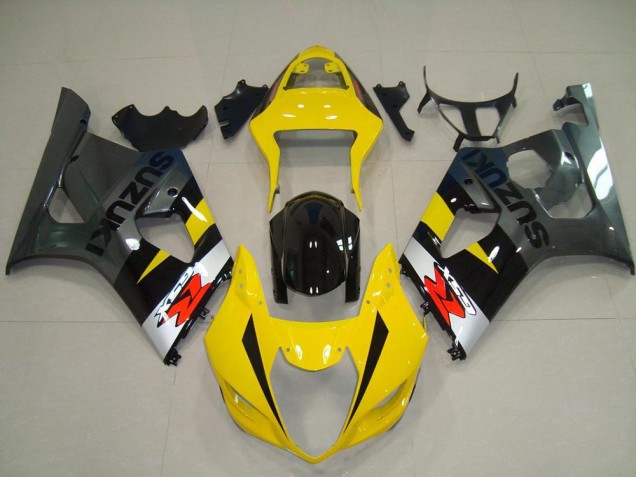2003-2004 Yellow Grey Suzuki GSXR 1000 Motorcycle Fairing Kits UK 2003-2004 Yellow Grey Suzuki GSXR 1000 Motorcycle Fairing Kits UK