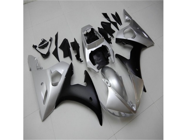 2003-2005 Silver Black Yamaha YZF R6 Motorcylce Fairings UK 2003-2005 Silver Black Yamaha YZF R6 Motorcylce Fairings UK