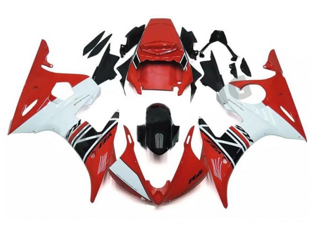 2003-2005 Red White Black Yamaha YZF R6 Motorcycle Fairings Kits UK 2003-2005 Red White Black Yamaha YZF R6 Motorcycle Fairings Kits UK