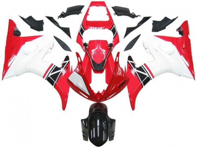 2003-2005 Red White Black Yamaha YZF R6 Motorcycle Bodywork UK 2003-2005 Red White Black Yamaha YZF R6 Motorcycle Bodywork UK