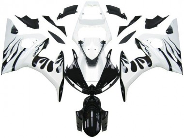 2003-2005 White Flame Black Yamaha YZF R6 Motorcycle Fairings Kits UK