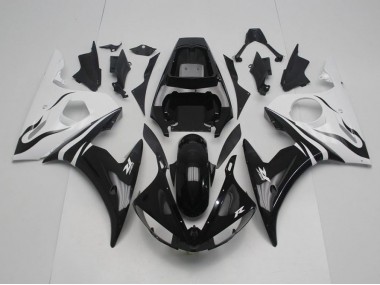2003-2005 Black and White Yamaha YZF R6 Motor Bike Fairings UK