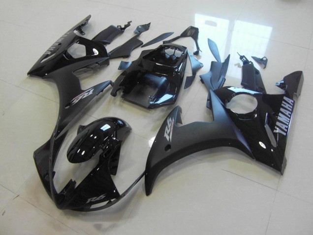 2003-2005 Matte Black Glossy Black Yamaha YZF R6 Motorbike Fairing Kits UK 2003-2005 Matte Black Glossy Black Yamaha YZF R6 Motorbike Fairing Kits UK