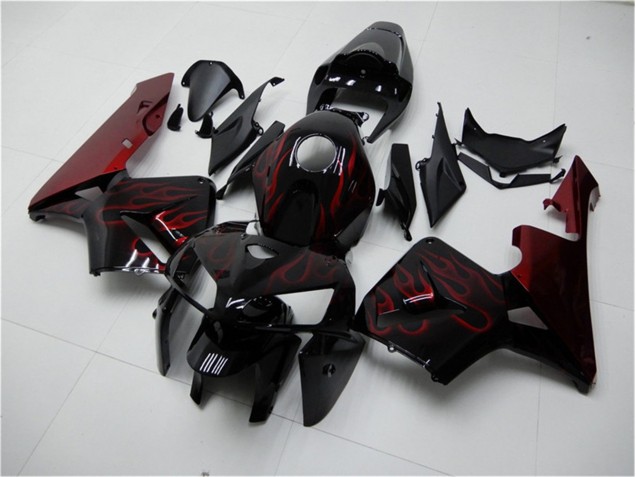 2005-2006 Red Flame Black Honda CBR600RR Bike Fairings UK 2005-2006 Red Flame Black Honda CBR600RR Bike Fairings UK