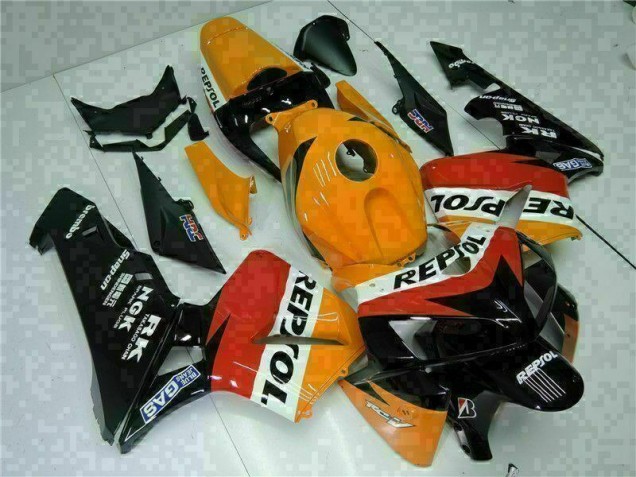 2005-2006 Orange Black Repsol Honda CBR600RR Motorbike Fairing UK 2005-2006 Orange Black Repsol Honda CBR600RR Motorbike Fairing UK