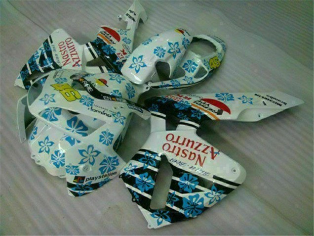 2005-2006 White Blue Nastro Azzurro 46 Honda CBR600RR Motorcycle Fairing UK 2005-2006 White Blue Nastro Azzurro 46 Honda CBR600RR Motorcycle Fairing UK