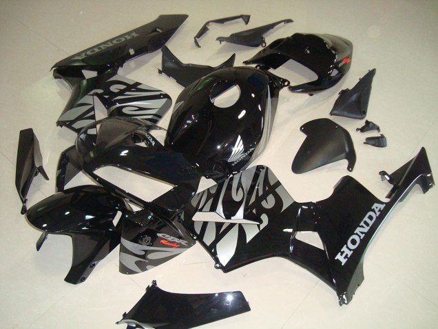2005-2006 Black White Flame Honda CBR600RR Bike Fairing UK 2005-2006 Black White Flame Honda CBR600RR Bike Fairing UK