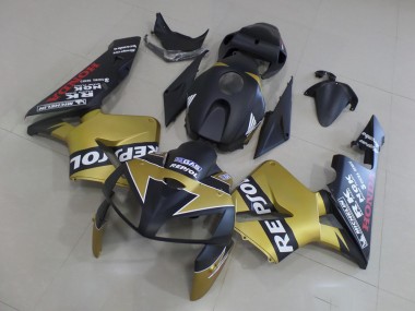 2005-2006 Black Gold Repsol Honda CBR600RR Motorcycle Fairings Kit UK