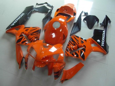 2005-2006 Orange Black Flame Honda CBR600RR Replacement Motorcycle Fairings UK