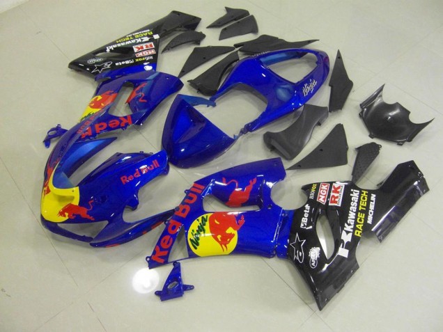 2005-2006 Blue Red Bull Kawasaki ZX6R Motorbike Fairings UK 2005-2006 Blue Red Bull Kawasaki ZX6R Motorbike Fairings UK