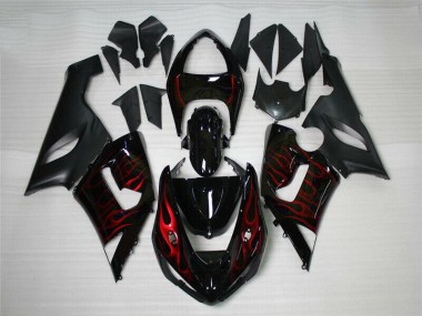 2005-2006 Red Black Kawasaki ZX6R Motor Bike Fairings UK