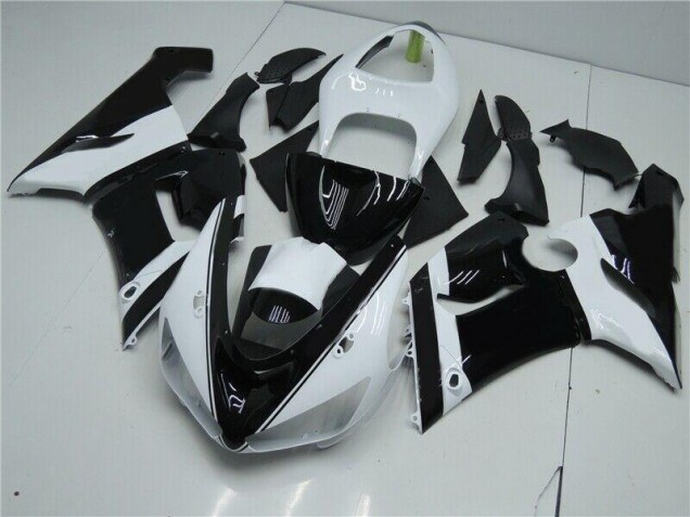 2005-2006 Black White Kawasaki ZX6R Moto Fairings UK 2005-2006 Black White Kawasaki ZX6R Moto Fairings UK