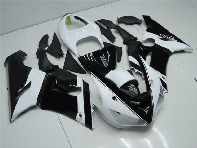 2005-2006 Black White Kawasaki ZX6R Moto Fairings UK 2005-2006 Black White Kawasaki ZX6R Moto Fairings UK