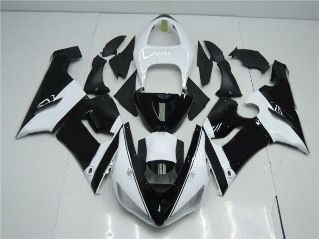 2005-2006 Black White Kawasaki ZX6R Moto Fairings UK 2005-2006 Black White Kawasaki ZX6R Moto Fairings UK