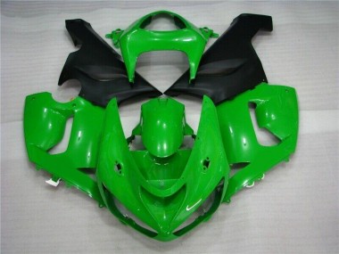 2005-2006 Green Matte Black Kawasaki ZX6R Motorcycle Fairing UK