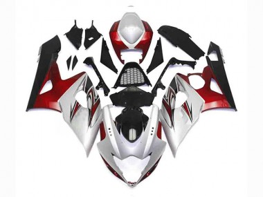 2005-2006 Silver Red Black Suzuki GSXR 1000 Bike Fairing Kit UK
