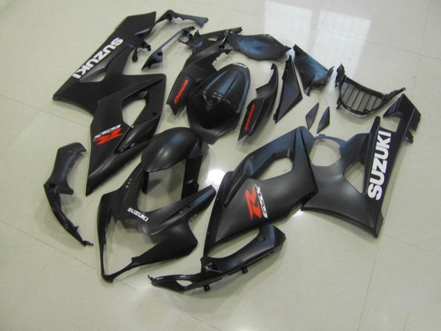 2005-2006 Matte Black with White Decals Suzuki GSXR 1000 Bike Fairing Kit UK 2005-2006 Matte Black with White Decals Suzuki GSXR 1000 Bike Fairing Kit UK