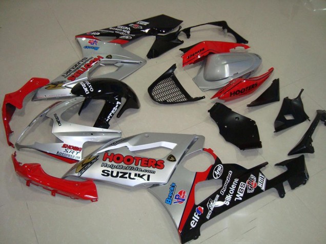 2005-2006 Silver and Red Suzuki GSXR 1000 Motorcycle Fairings Kits UK 2005-2006 Silver and Red Suzuki GSXR 1000 Motorcycle Fairings Kits UK