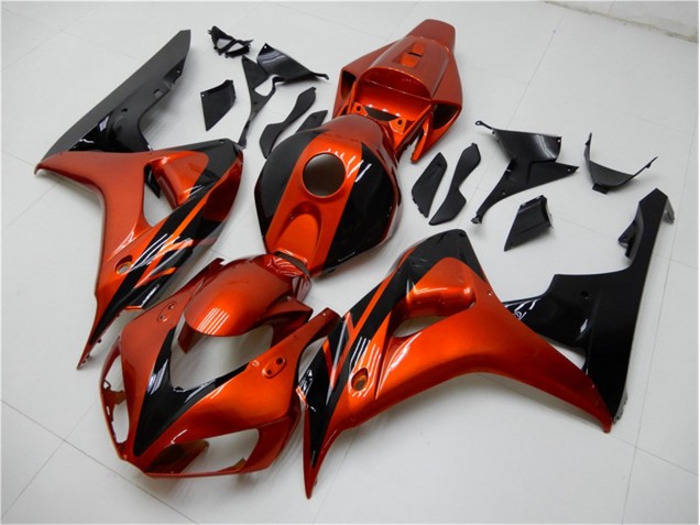 2006-2007 Orange Black Honda CBR1000RR Motorcycle Fairings Kit UK