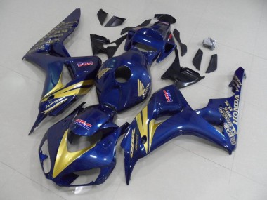 2006-2007 Dark Blue with Gold Stripe Honda CBR1000RR Motorcycle Fairing Kits UK