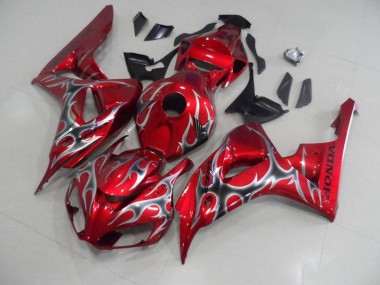 2006-2007 Red with Black Grey Flame Honda CBR1000RR Motorcycle Bodywork UK