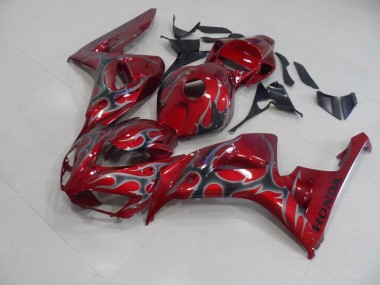 2006-2007 Red Silver Flame Honda CBR1000RR Motorcycle Fairings Kits UK