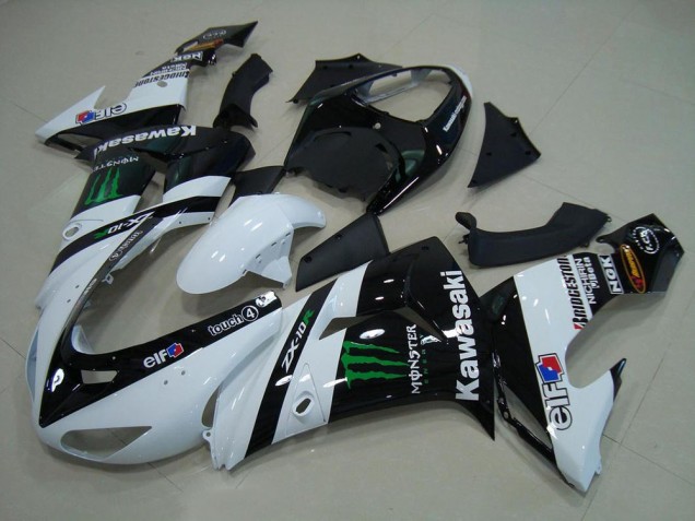 2006-2007 White Monster Kawasaki ZX10R Motorcycle Bodywork UK 2006-2007 White Monster Kawasaki ZX10R Motorcycle Bodywork UK