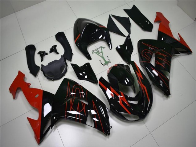 2006-2007 Black Red Kawasaki ZX10R Motorcycle Fairings UK 2006-2007 Black Red Kawasaki ZX10R Motorcycle Fairings UK