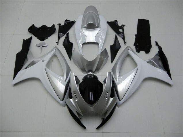 2006-2007 Silver Suzuki GSXR 600/750 Motorcycle Fairings Kits UK 2006-2007 Silver Suzuki GSXR 600/750 Motorcycle Fairings Kits UK