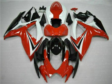 2006-2007 Red White Suzuki GSXR 600/750 Motorcycle Fairings Kits UK