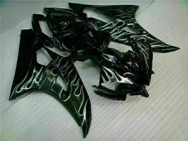 2006-2007 Silver Flame Black Yamaha YZF R6 Motor Fairings UK 2006-2007 Silver Flame Black Yamaha YZF R6 Motor Fairings UK