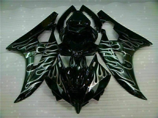 2006-2007 Silver Flame Black Yamaha YZF R6 Motor Fairings UK 2006-2007 Silver Flame Black Yamaha YZF R6 Motor Fairings UK